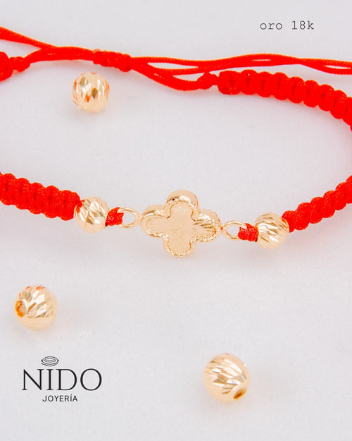 Pulsera herraje Van Cleef grande peso 0,73 gramos y dos balines #5 biselados