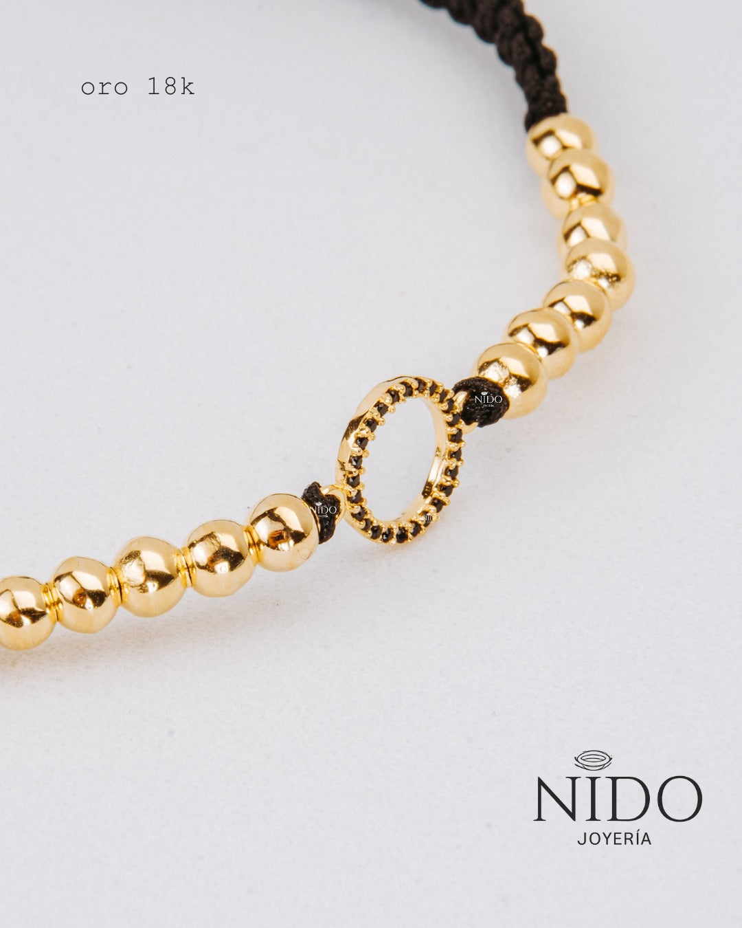 Herraje círculo circón negro peso 0,37 gramos y balines #4