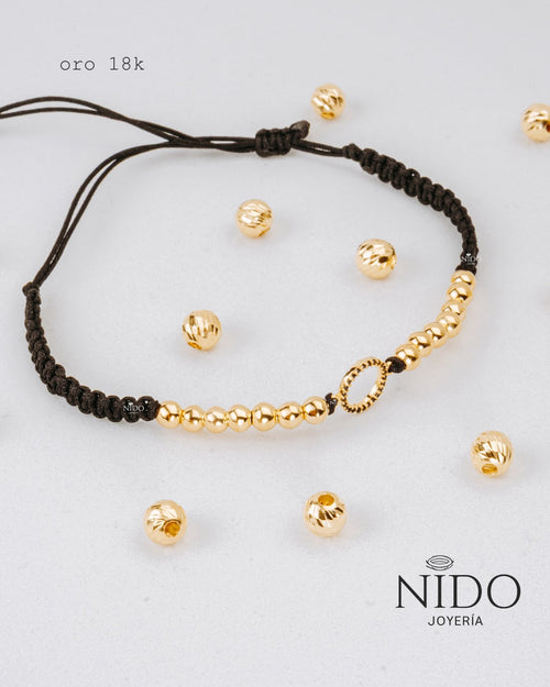 Herraje círculo circón negro peso 0,37 gramos y balines #4