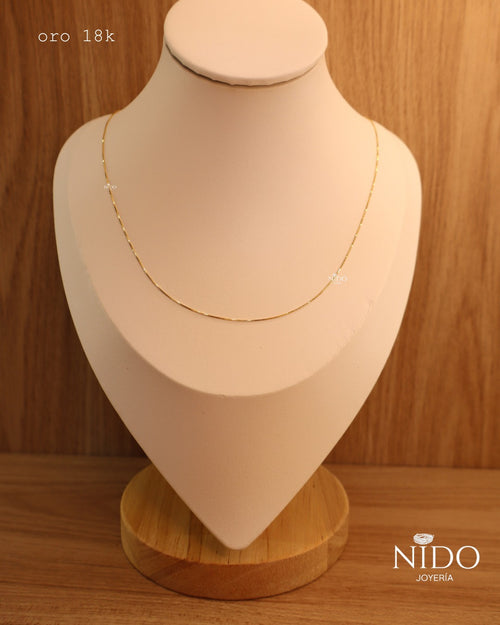 Cadena de oro italiano tejido veneciano 45 cm