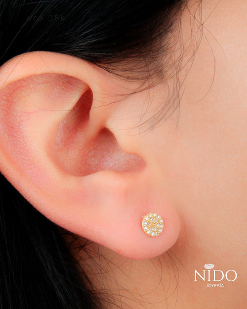 Topo redondo circones peso 1,05 gramos 18k