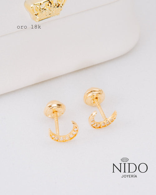 Topo Luna circón peso 0,73 gramos 18 k