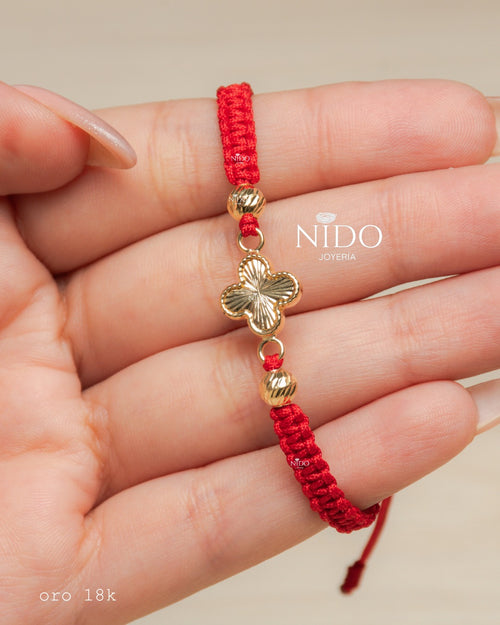 Pulsera herraje Van Cleef grande peso 0,73 gramos y dos balines #5 biselados