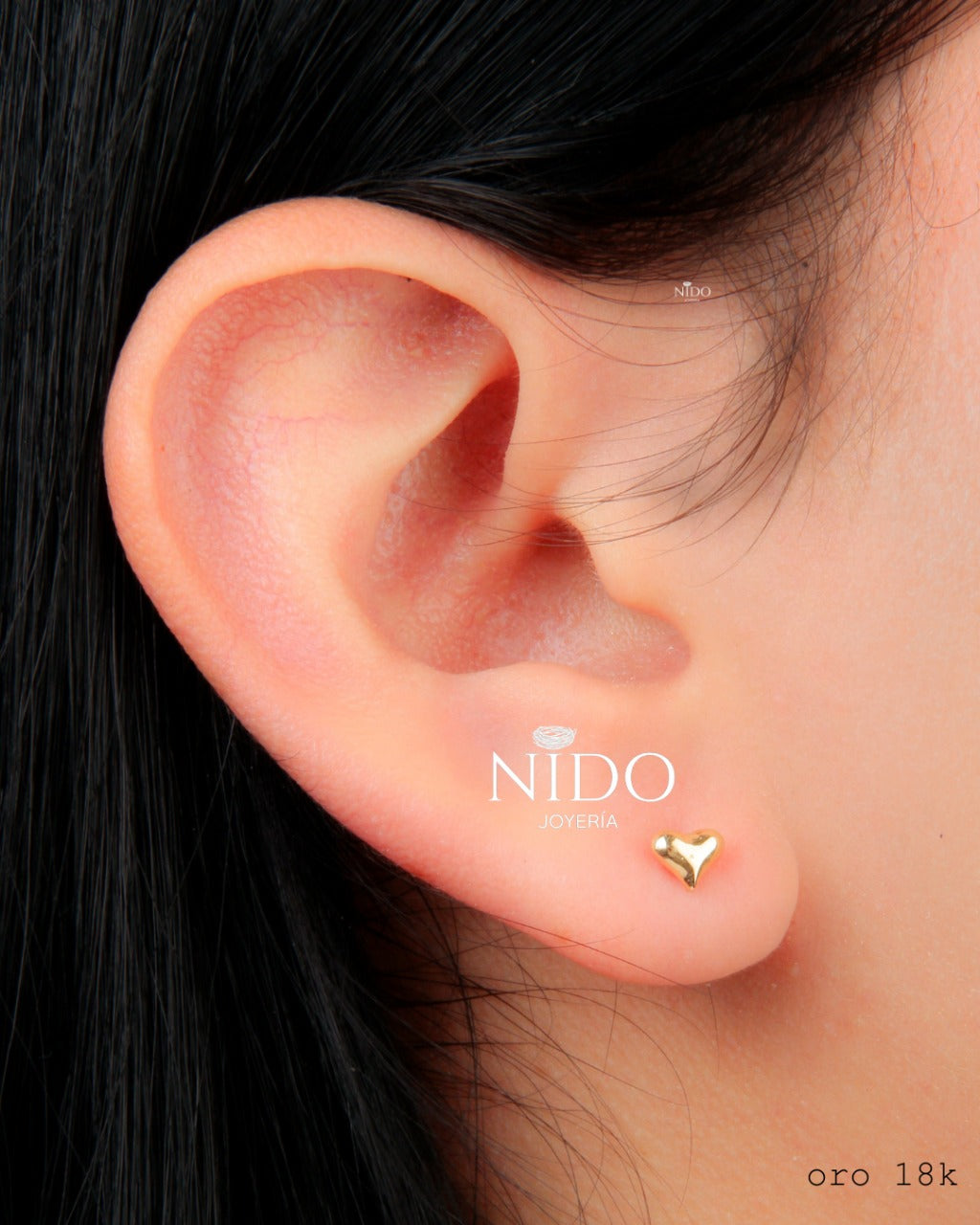 Topo corazón relleno peso 0.53 gramos 18k