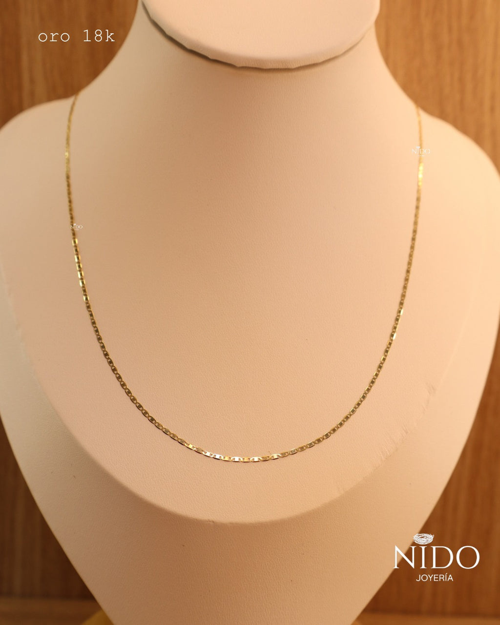 Cadena de oro italiano tejido plano 40 cm