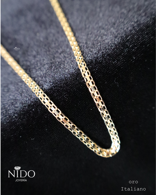 Cadena oro italiano tejido Bismark de 55 cm