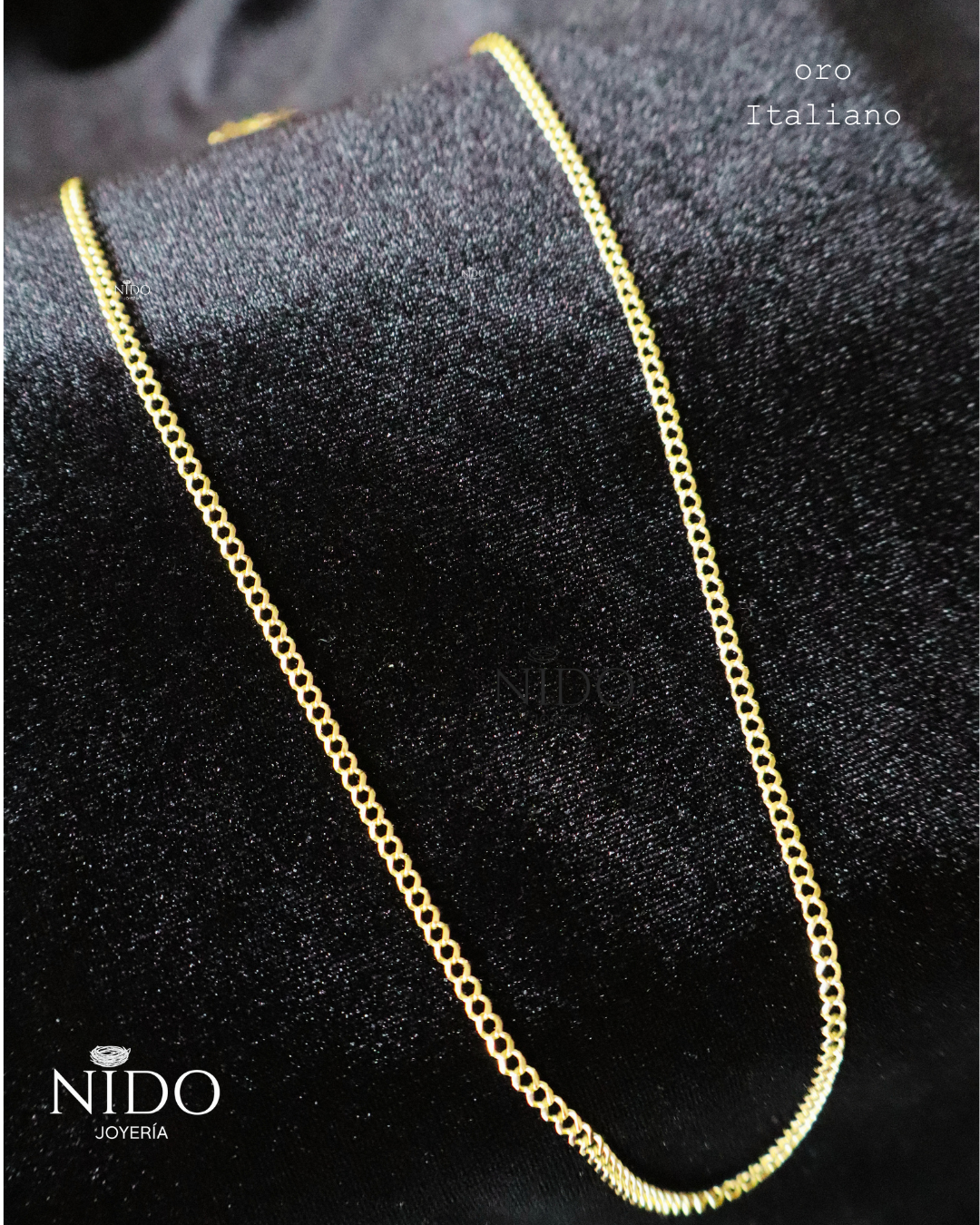 Cadena oro italiano tejido Cubano de 60 cm.