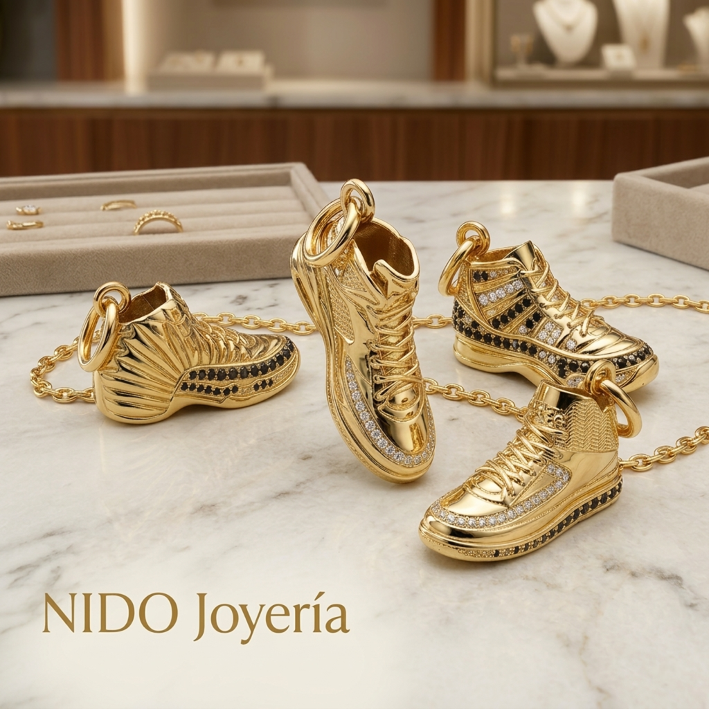 Dije zapatilla en oro de 18k